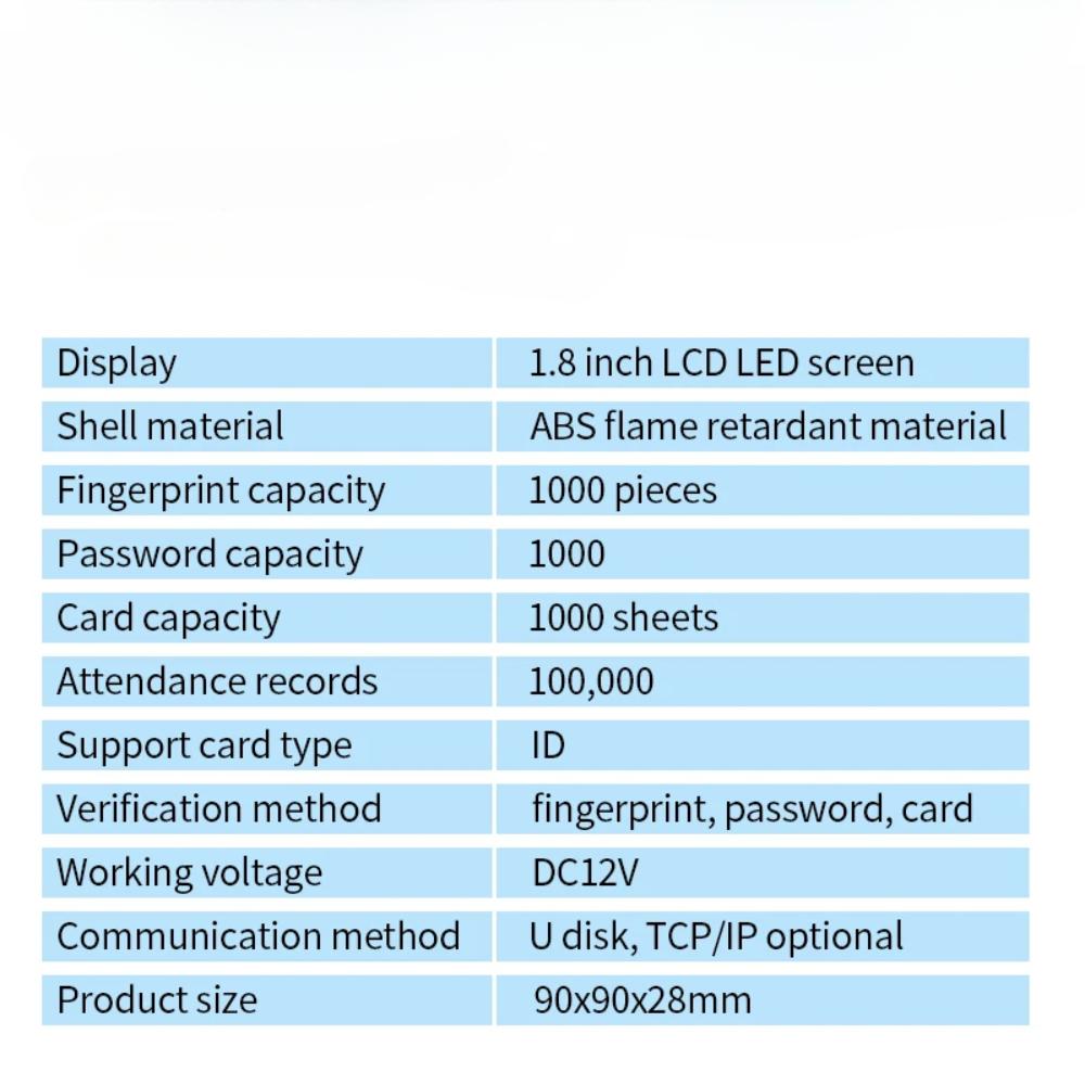 Mini Biometric Fingerprint Access Control 125khz RFID Reader 1000 User USB Time Recorder Attendance Employee Terminal