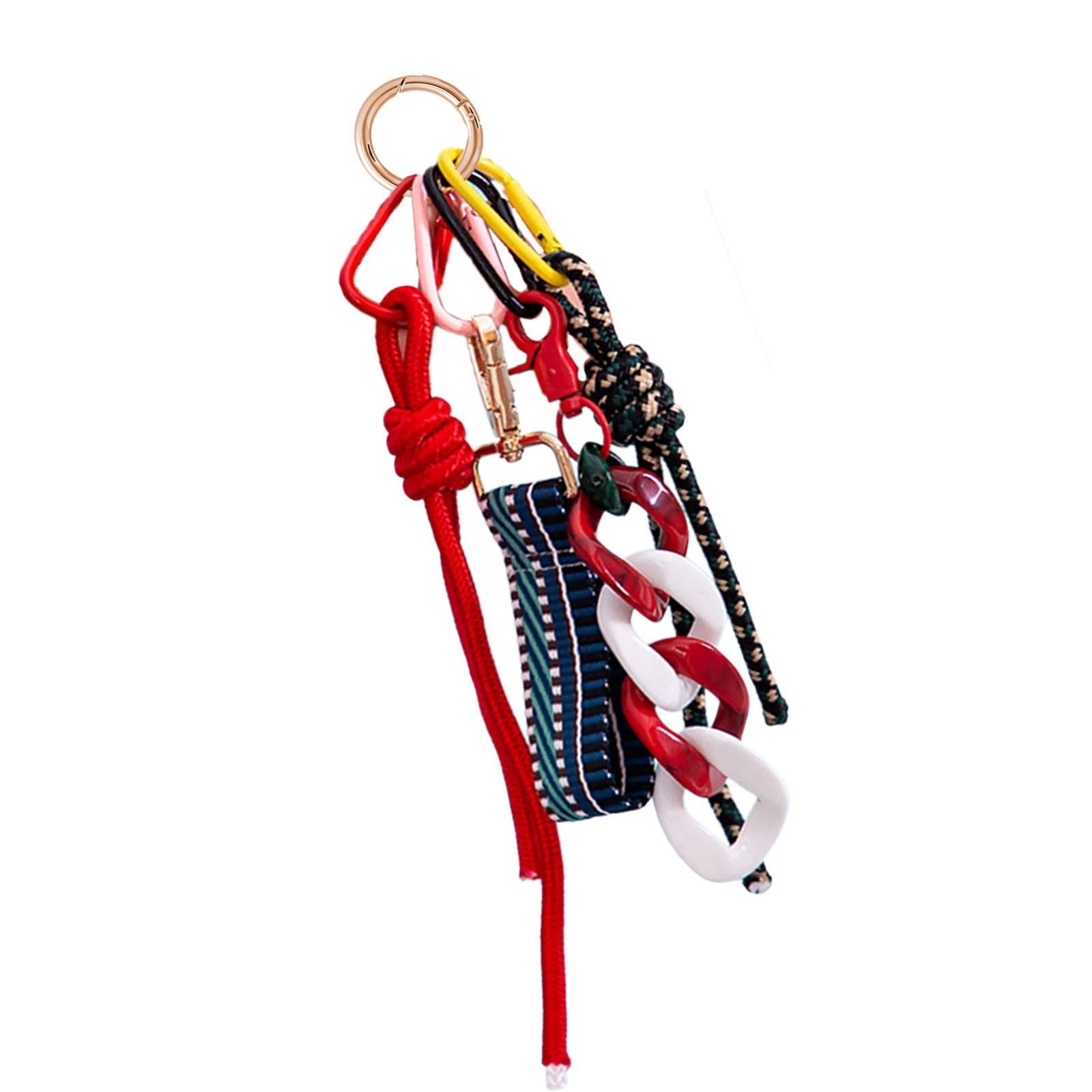 

Braided Rope Phone Strap Stylish Nylon Cord Keychain for Women Elegant Bag Charm Handmade Accessory for Handbag Wallet 2