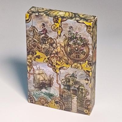 Talizman Lenormand Steampunk Drukowany na Karcie o Gramaturze 350GSM z Podwójnym Tłoczeniem 9*6cm 36 Kart Lenormand