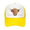 Scottish Hairy Highland Cow Print Baseball Cap Breathable Mesh Caps Summer Casual Sun Protection Hat Adjustable Snapback Hat