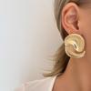 Exaggerated Pleated Leaf Earrings: Luxurious Fashion Design for Women