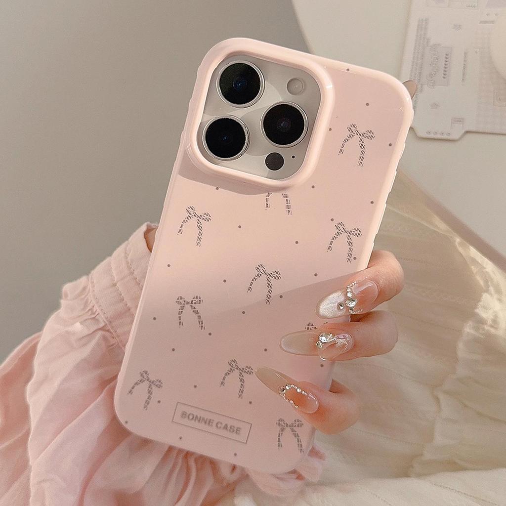 Artistic Pink Bow Phone Case Suitable for Apple Phones