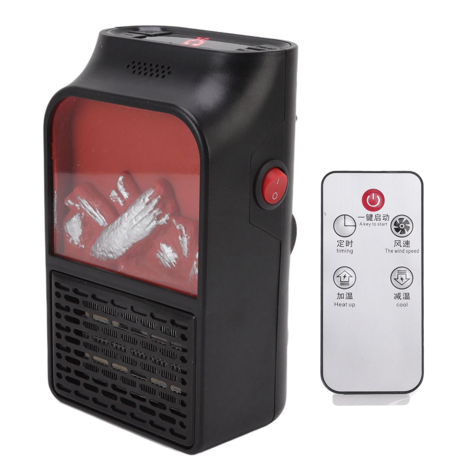 Мини-обогреватель с эффектом пламени 1000 Вт, керамический PTC, быстрое нагревание, бесшумный, портативный каминный обогреватель с огнеупорным матовым корпусом для дома UK