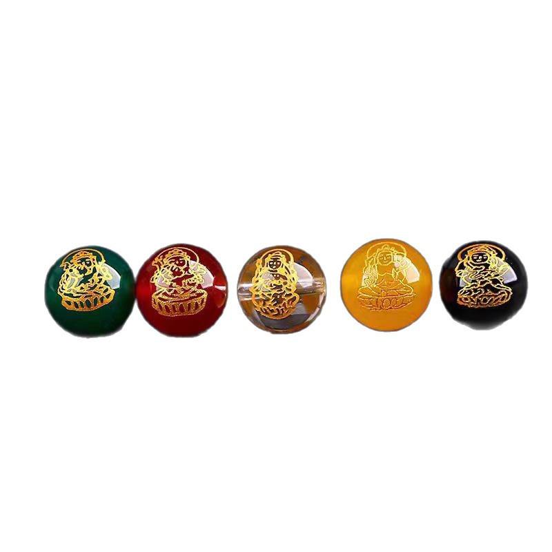 

Red Agate Zodiac Year God of Wealth Engraved Glazed Beads – Luck-Turning Round Beads 8mm Glazed Set