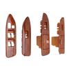 4pcs Window Switch Panel Set Front Rear Left Right for Land Cruiser J100 1998‑2007 Left Hand Drive Mahogany Color