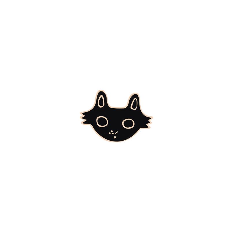 Cartoon Tier Broschen Schwarz Weiß Paar Katze Fischgräte Emaille Pins Kleidung Kragen Revers Pin Tasche Metall Abzeichen Schmuck Für Liebhaber