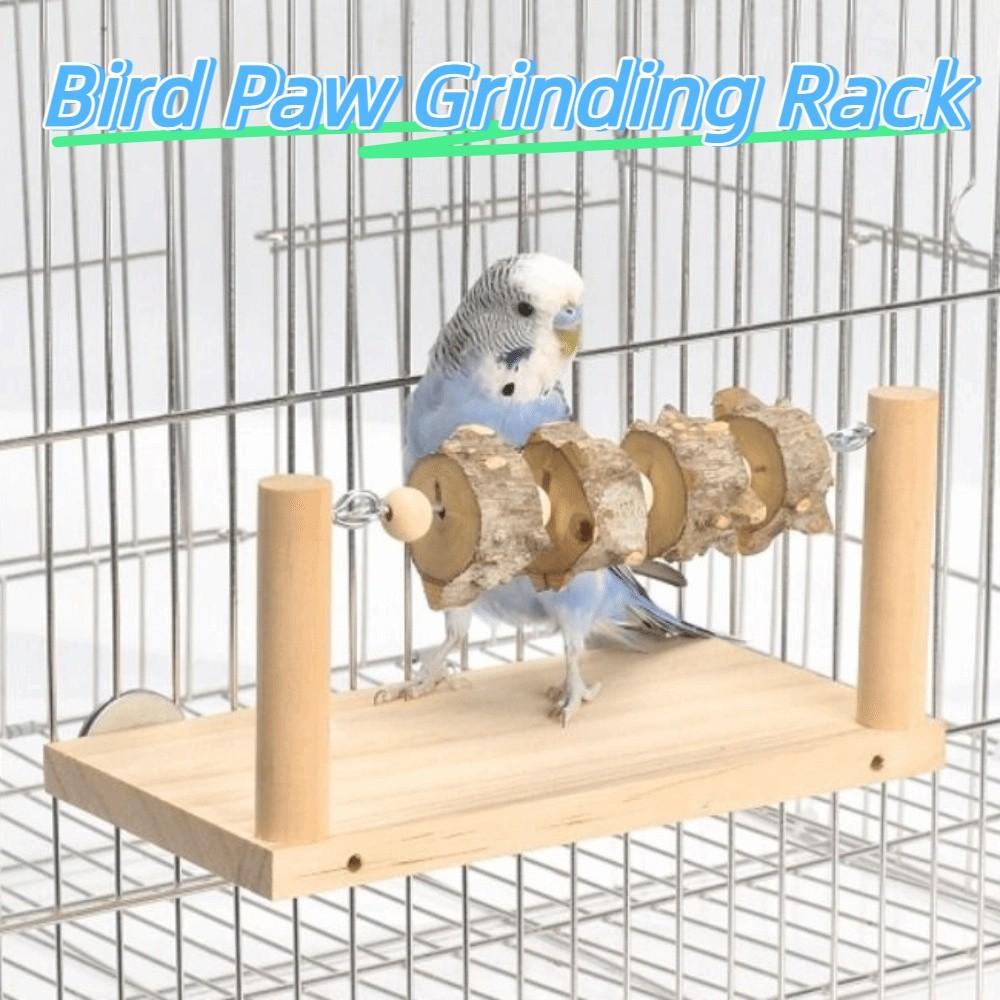 Wear-resisting Parrot Perch Stand Natural Wooden Bird Teeth Chew Toy  Parakeet