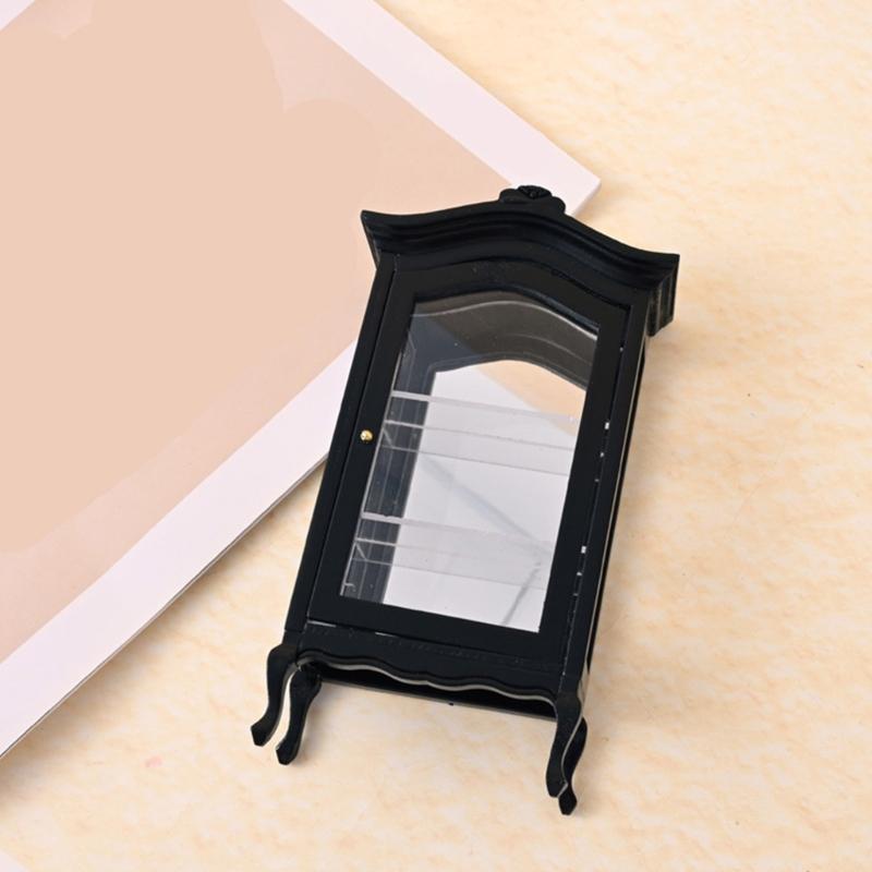 Classical Wood Miniature Storage Cabinet For 1/12 Dollhouses Accessories Decorative Display Shelf for Craft Model Project