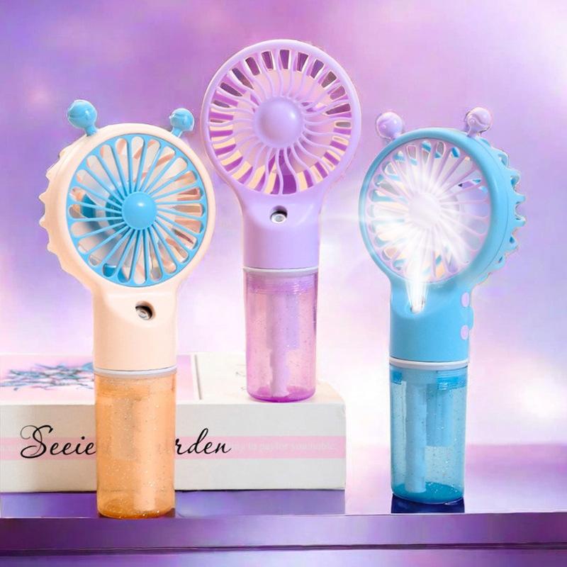 Simple and Fashionable Handheld High-speed Moisturizing Spray Fan with Three Speed Settings and USB Charging Function Small Fan