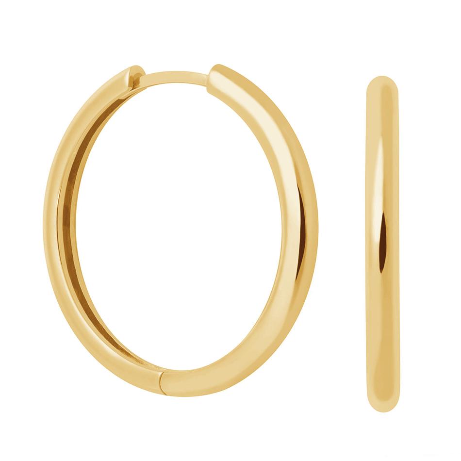 Jewellery 925 Sterling Silver Earrings for Women 18k Gold Plated Simple Hinge Hoop Earrings