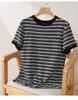 Striped short sleeved t-shirt for women, 2026 spring fashion commuting versatile casual top