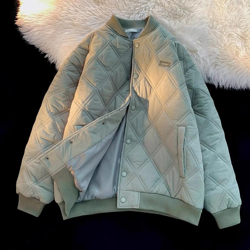 Prošívaný kabát Unisex Zimní Zateplený Zateplený Ležérní Vintage Bavlněná Bunda Pro Muže Ženy Pár Ležérní