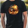 Unisexs Rhino On Fire Motif Cotton TShirt Size X S To 5xl