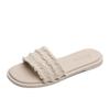 Flat-bottomed French One-word Slippers Women's Summer Wear 2025 Summer New Fashion Seaside Beach Sandals Large Size Shoes