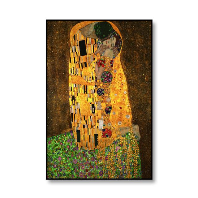 Klassischer Künstler Gustav Klimt, Tränenkuss, Gold, abstrakte Leinwandkunst, Gemälde, Poster und Drucke, Wandkunst, Bild für die Heimdekoration, kein Rahmen