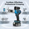 Electric Hydraulic Cable Crimping Tool Portable Wire Lug Crimper and Dies for Copper Aluminum Terminals Blue US Plug