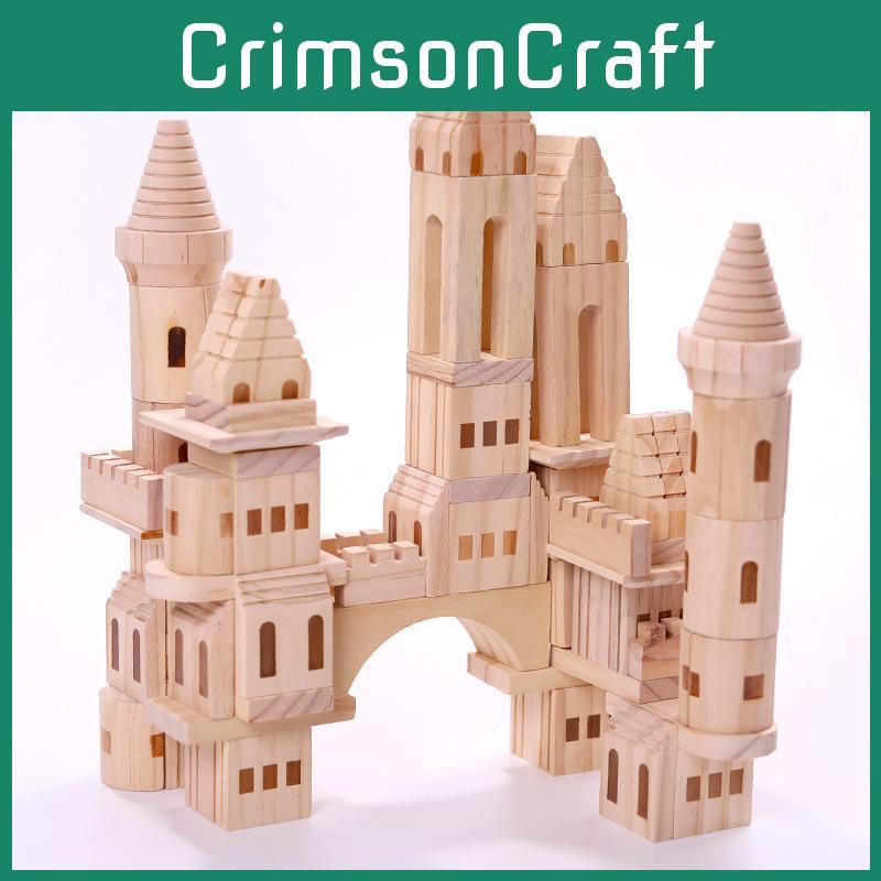 Schloss Bauen Holzbausteine Für Kinder Pädagogisches Spielzeug Mit Spielen Drinnen