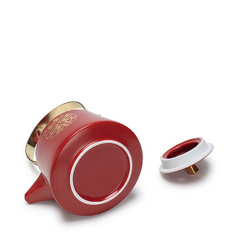 Chinese Traditional Wedding Decoration, Red Teaware, Porcelain, Kung Fu Teappot, Kettle, Double Happiness, Tea Service Gifts