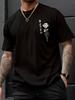 Japan Letter Rose Graphic Men's Short Sleeve Tshirt Summer Oversized Casual O-neck Top Sport Breathable Cotton Streetwear Tshirt