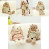 Adorable Long Eared Bunny Plush Toy Soft Coffee Colored Rabbit Doll Ideal Birthday Gift