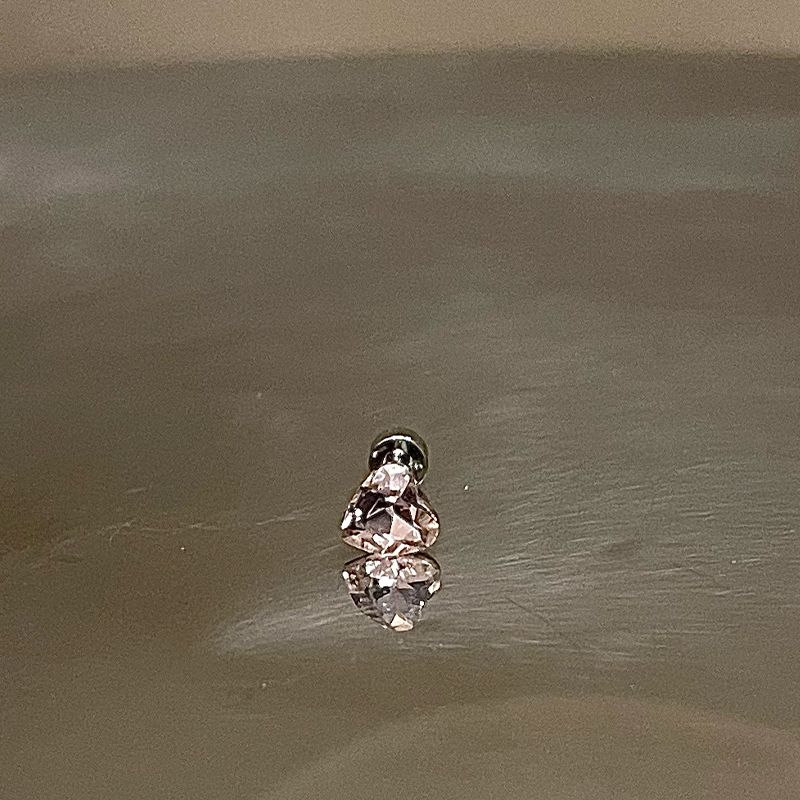 

Unique Horseshoe Ring Medical Titanium Steel Ear Bone Stud Pink Heart 1