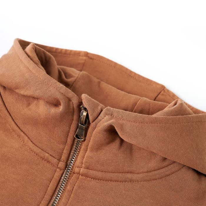 Children's Half-zip Hoodie Anthracite and Cognac 92/104/116/128/140