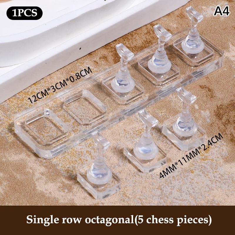 Non-Magnetic Acrylic Cartoon Bear Love Shape Nail Stand False For Cat Eye Gel Press On Nails Display Stand Tips Holder