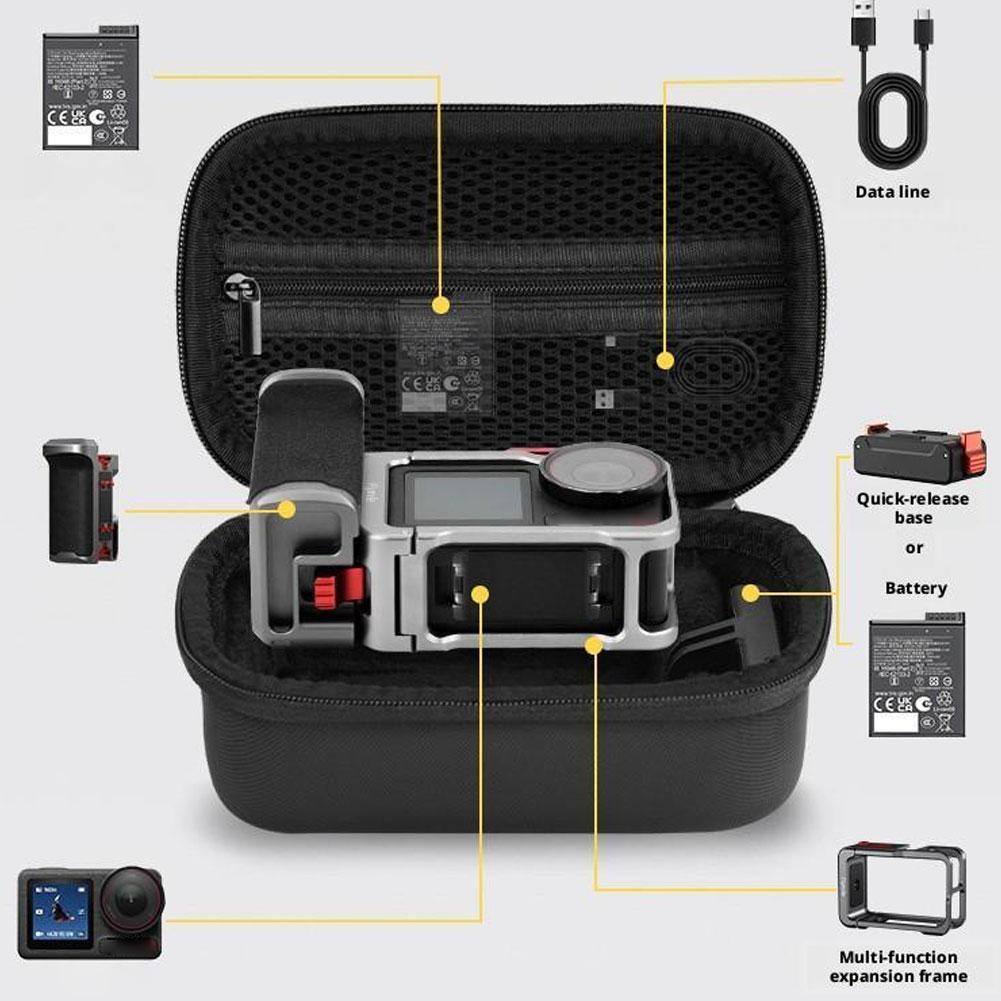 For Osmo Action 5Pro Street Photography Kit Carrying Bag Hard Storage Case Protective Case Sport Camera Organizer Accessories