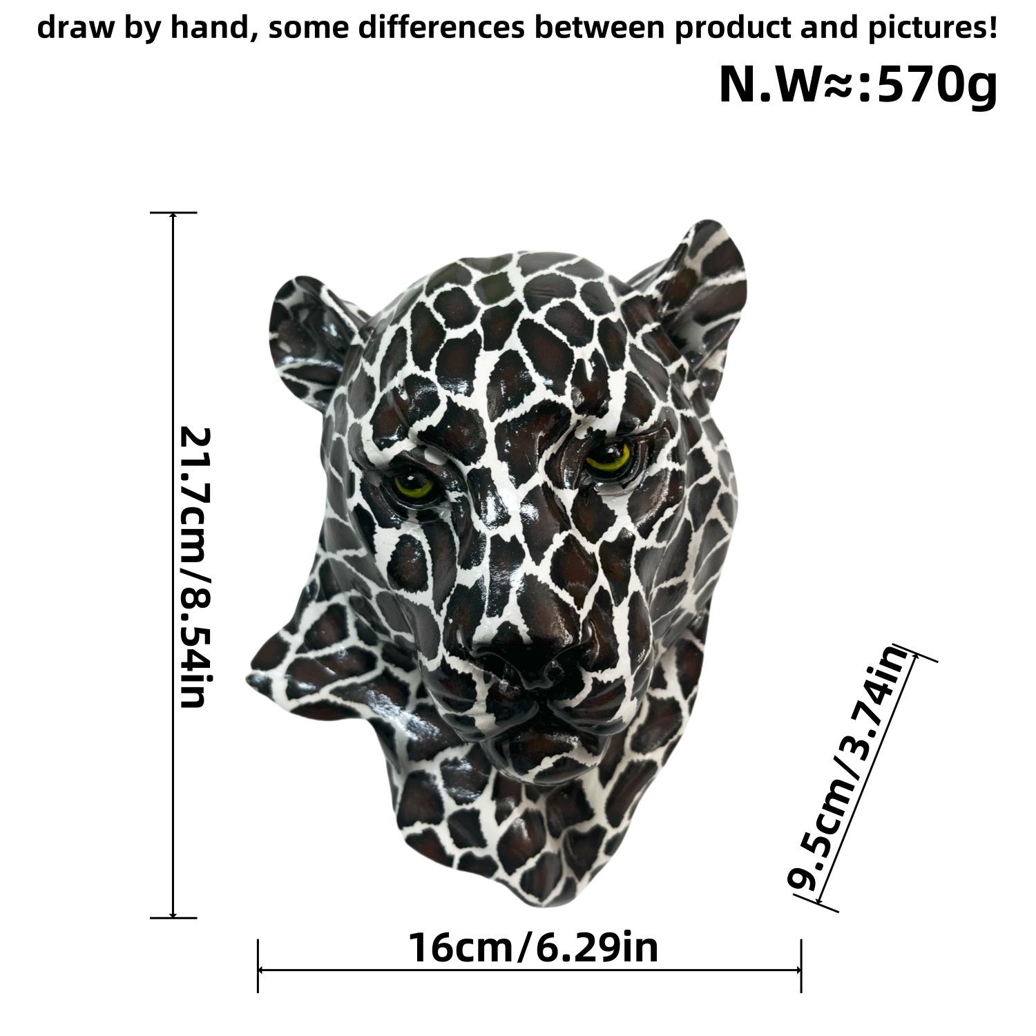 

USA Retro Creative Design Leopard Animal Avatar Pendant Wall Decoration Wall Hanging Lion Head Wolf Head Resin Craft