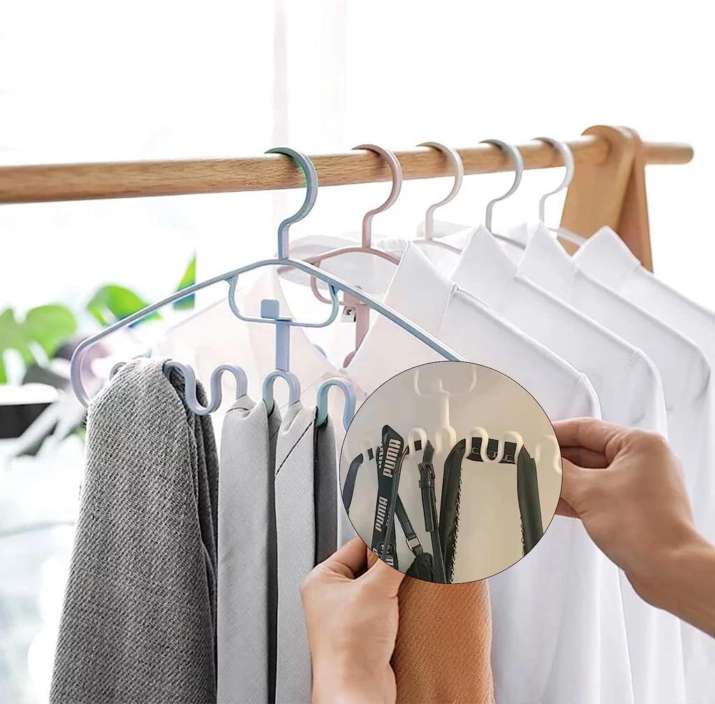 5/10PCS Waves Multi-port Support Hangers Clothes Drying Rack Multifunction Dipping Clothes Rack Tie Hanger Belt Storage Hanger