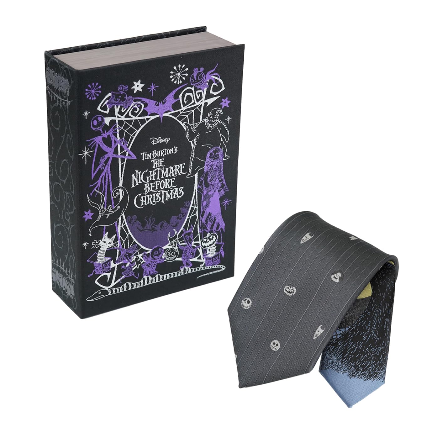[Disney] Book-shaped boxed tie (Nightmare Before Christmas vertical pattern DSD50027)