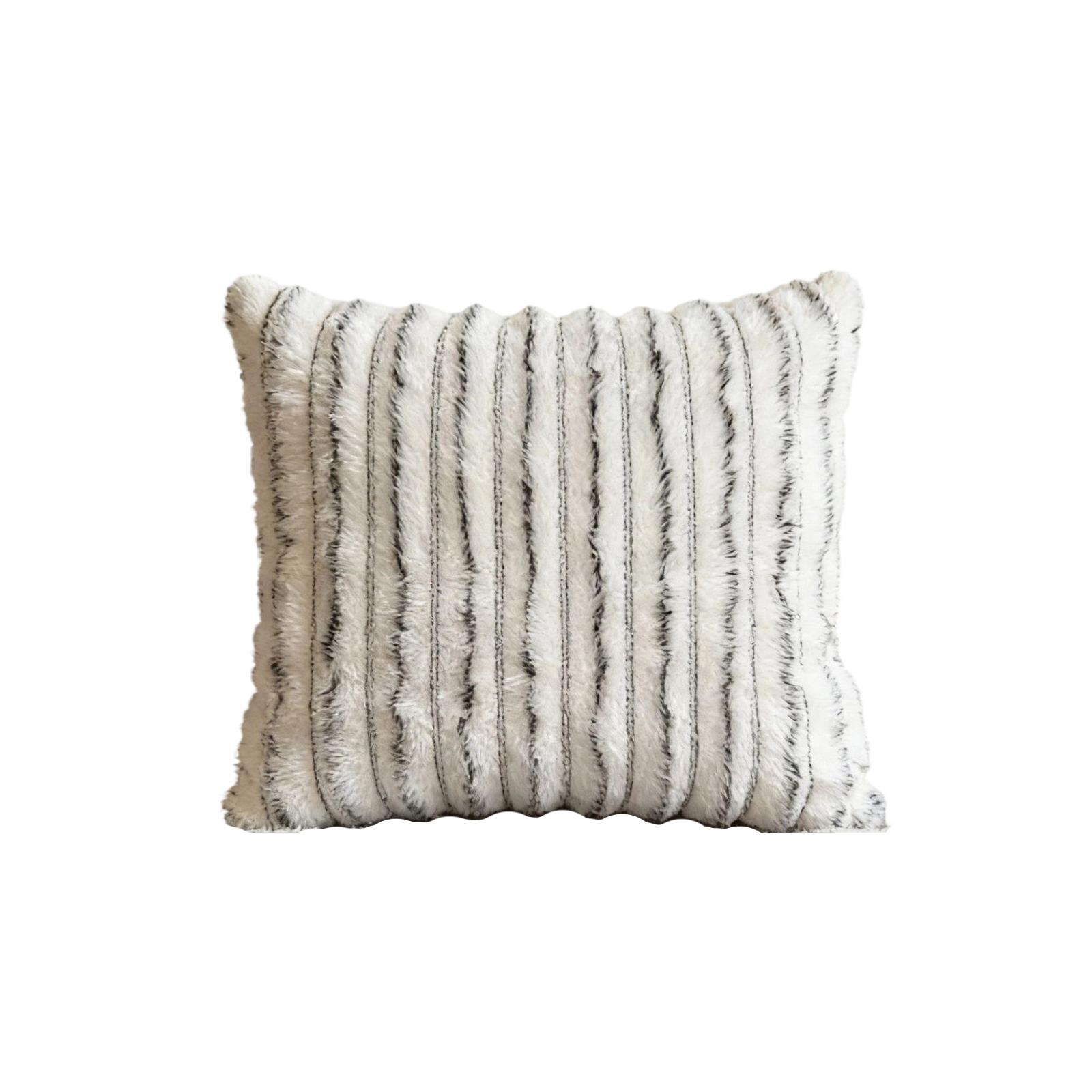 

Striped Pillowcase, Vertical Stripes, Gray, Soft, Suitable For Home Living Room Sofa Cushions. One Size