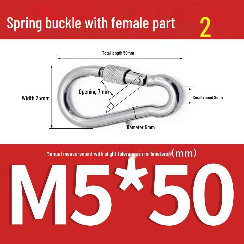 Outdoor Stainless Steel Locking Carabiner Snap Hook