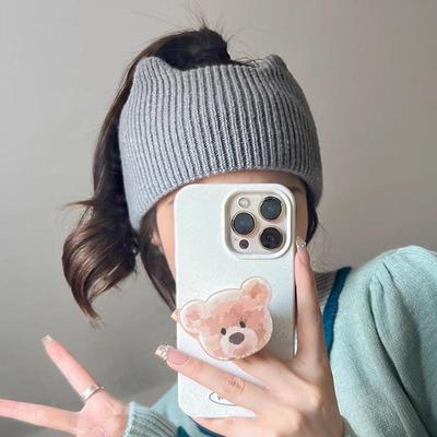 Women's 2023 Autumn/Winter Knitted Hairband & Face Cover Hat 