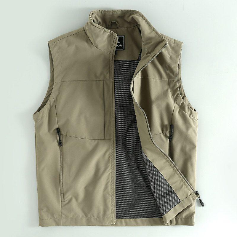 Export New Arrival Outdoor Multi-Functional Men Casual Stand Collar Workwear Multi-Pocket OEM Goods Vest Vest Fall and Winter Waistcoat