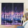 2 Panels Antarctic Glacier Penguin Decorative Curtains   Semi Transparent Without Lining   Durable Polyester Fiber Curtains