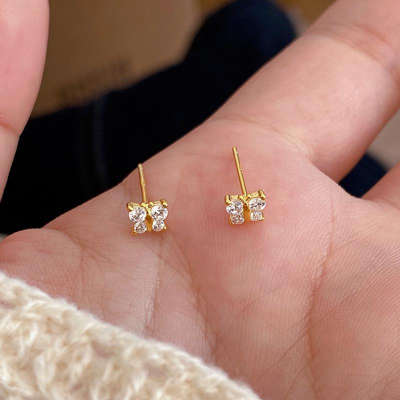 

18k Gold Butterfly-Design S925 Sterling Silver Stud Earrings - High-End, Versatile, Elegant Jewelry for Women 925 Silver