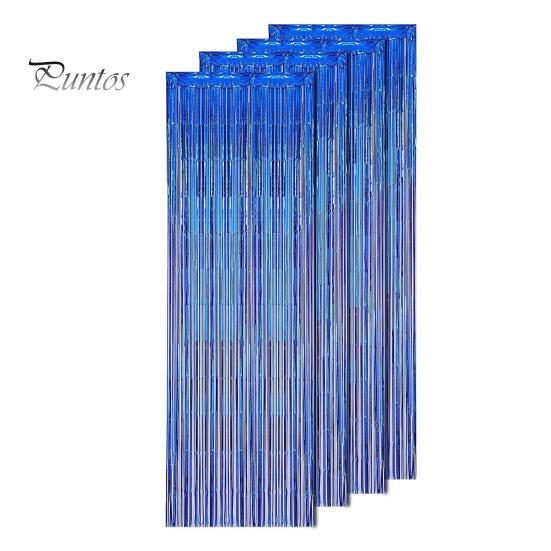 4st regngardin Lätt återanvändbar glänsande fransbakgrund Gardiner för fester födelsedagar firande