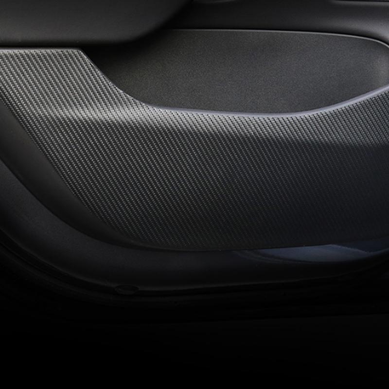 My Good Car Door Leather Anti Kick Pad Carbon Fiber Style Protective Cover Door Anti-kick Anti-dirty Sticker For Tesla Model