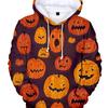 Mens Loose Fit Hooded Long Sleeve Sweatshirt With Cartoon Devil Print Casual Wear