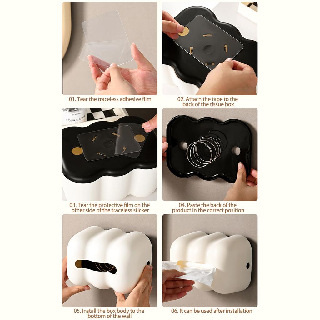 Cloud Shaped Tissue Box Holder Playful Cloud Tissue Box Organizers Efficient Tissue Dispenser Paper Storage Box