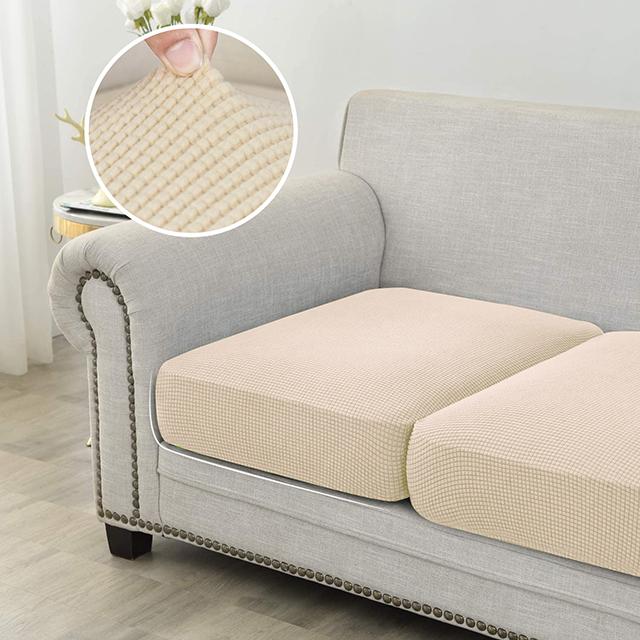Jacquard Sofa Seat Cushion Cover Polar Fleece Sofa Cover Stretch Washable Removable L Shape Corner Sofa Slipcover For Home Decor