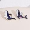 Marine Whale Dolphin Enamel Pin Funny Brooch Cartoons Badge For Bags Jeans Hoodies Denim Lapel Pin Jewelry Kids Best Gift