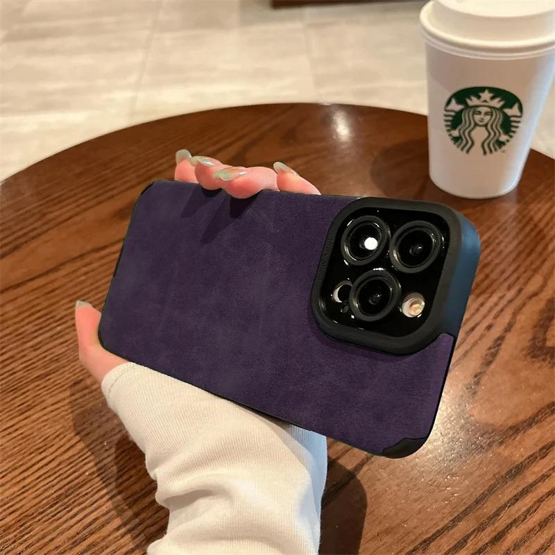 

Highend Luxury Quality Matte Soft Leather Phone Case For iPhone 15 14 13 12 11 Pro Max 14 15 Plus Case Lens Protector Shockproof Silicone Cover For iPhone 14 Pro
