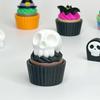 3D Printed Spooky Cute Cupcake Clicker Fidget Halloween Keychain Fingertip Press Decompression Toy For Halloween Party Gifts