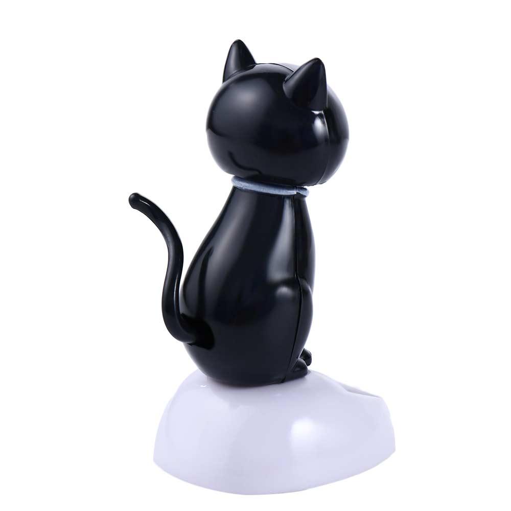 Ornament Solar Powered Black Shaking Head Cat Dancing Cat Figure Solar Toy Doll Bobble Head Doll