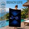 Toalla de Playa de Microfibra con Diseño de Escudo de Club, Suave y Absorbente, Secado Rápido, Ideal para Viajes de Verano, Esencial para la Playa, Piscina