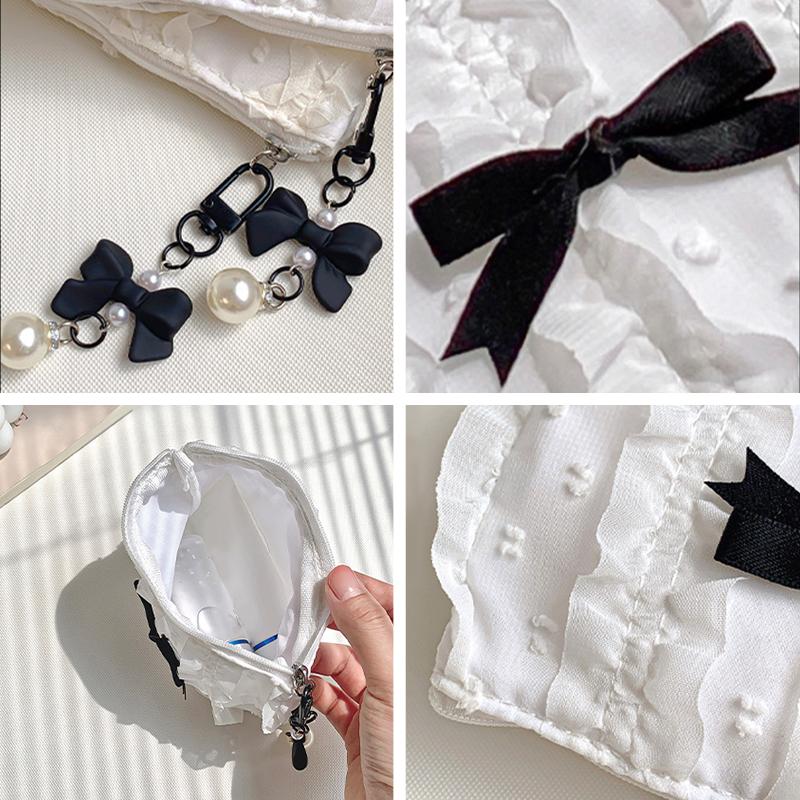 1Pc Lace Bow Storage Bag Travel Makeup Bag Professional Makeup Artist Use Storage Bag Home Storage Multi-Color