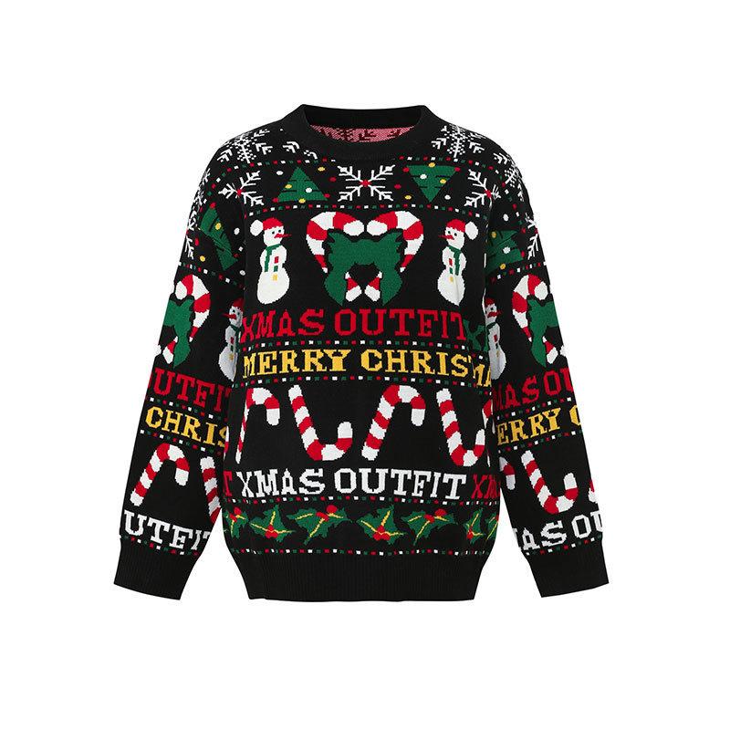 Hot-selling European and American Christmas ugly sweater men's and women's autumn and winter loose large-size pullover knitted sweater