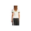 adidas Originals Alphabet Print Crew Neck Short Sleeve T-Shirt With Shoulder Stripes Women Tops White IR8104